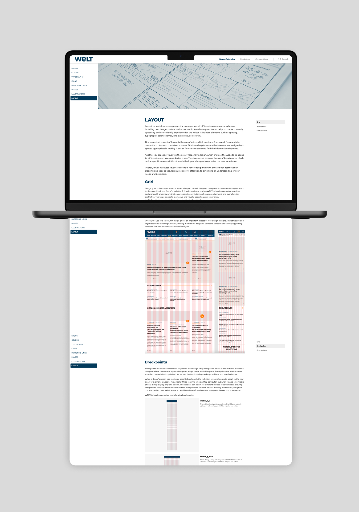 WELT Layout Styleguide