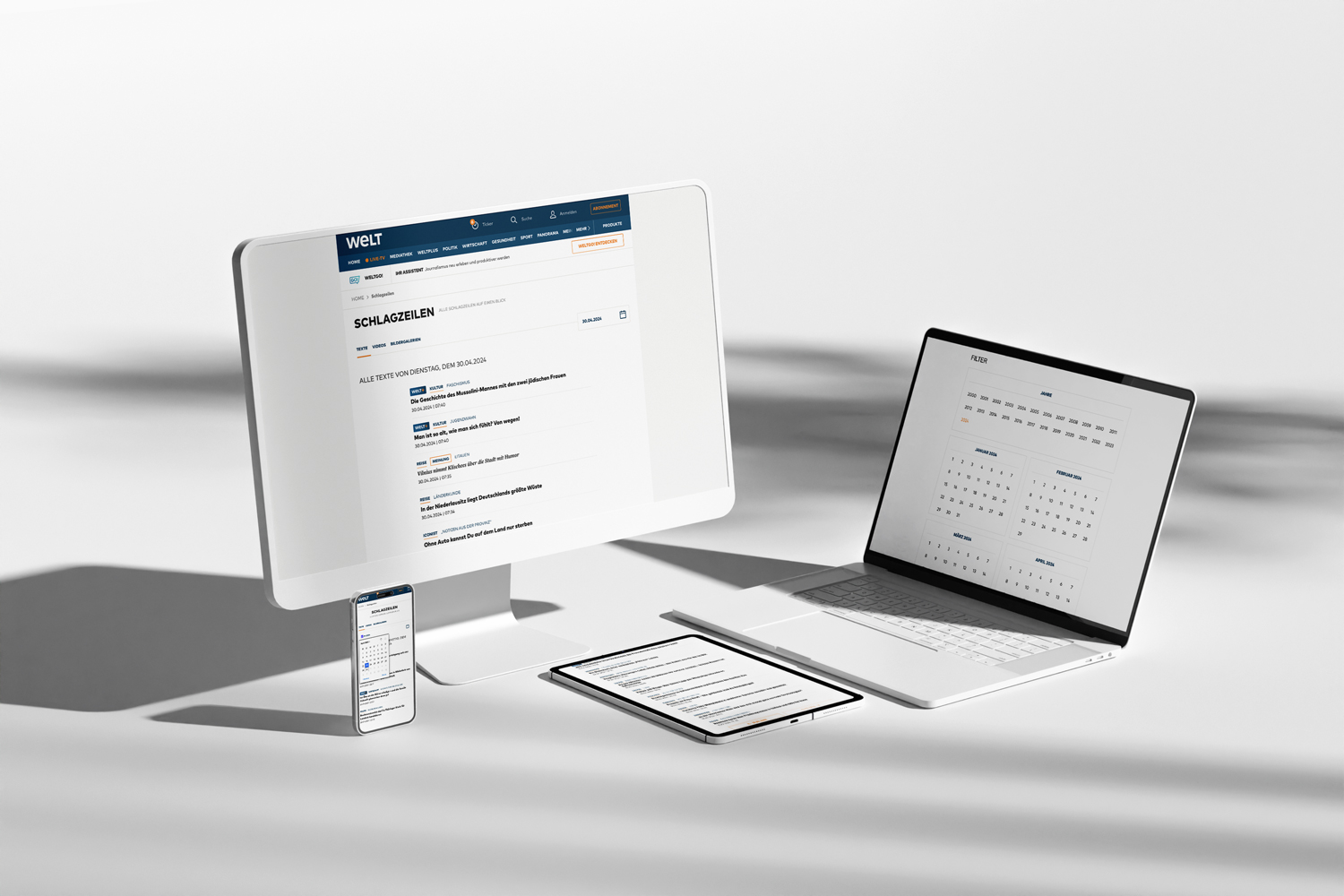 Headline Archive — Schlagzeilen Mockup
