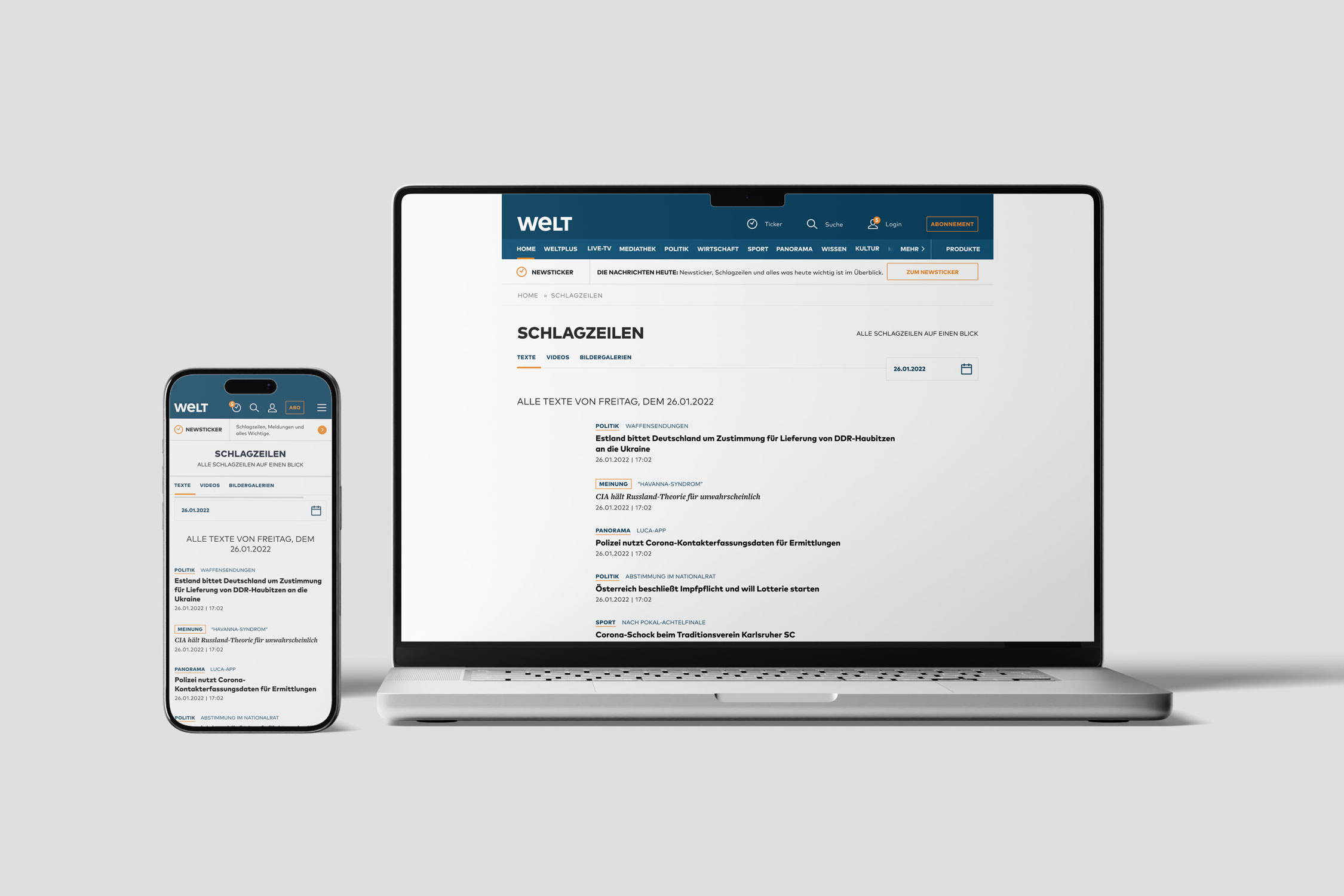 Headline archive after rebrush — desktop and mobile
