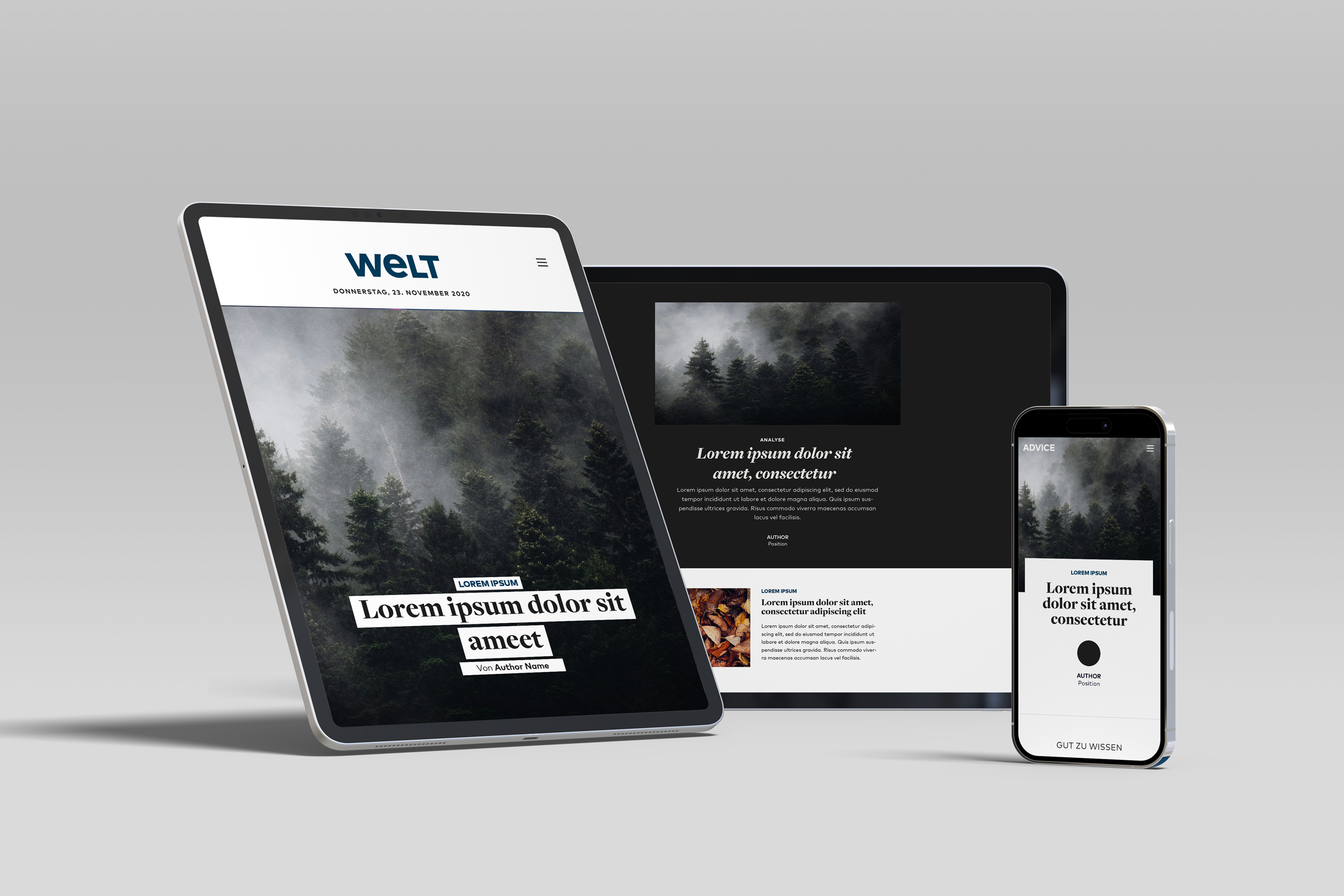 After — the refreshed edition across tablet, desktop and phone